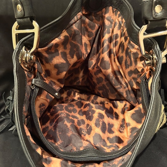 B. Makowsky Tiger Print Calf Hair & Leather Hobo Bag - Picture 3 of 5